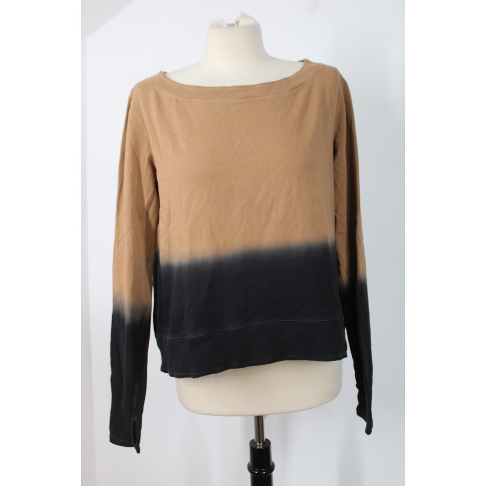 Nancy Rose 6 Black Brown Ombre French Terry Dance Sweatshirt Thumbholes Peru